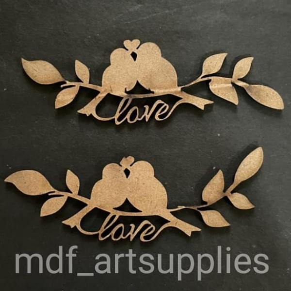 Love Birds with Leaves Embellishments