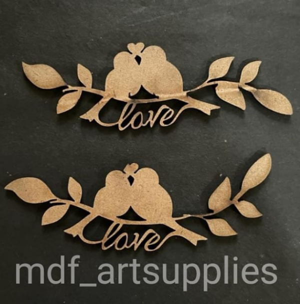 Love Birds with Leaves Embellishments