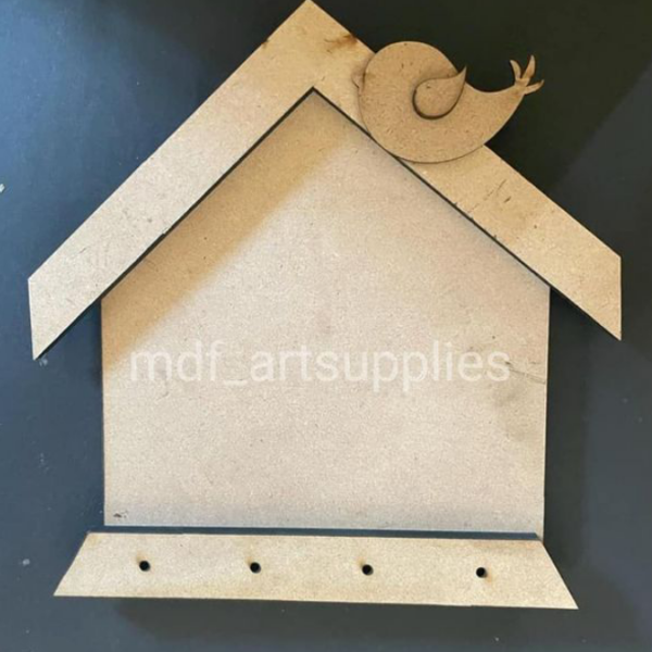 House Shape Keyholder with Bird