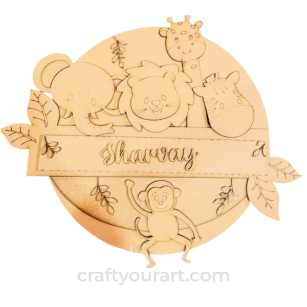Kids Nameplate Animal Jungle Theme design 1