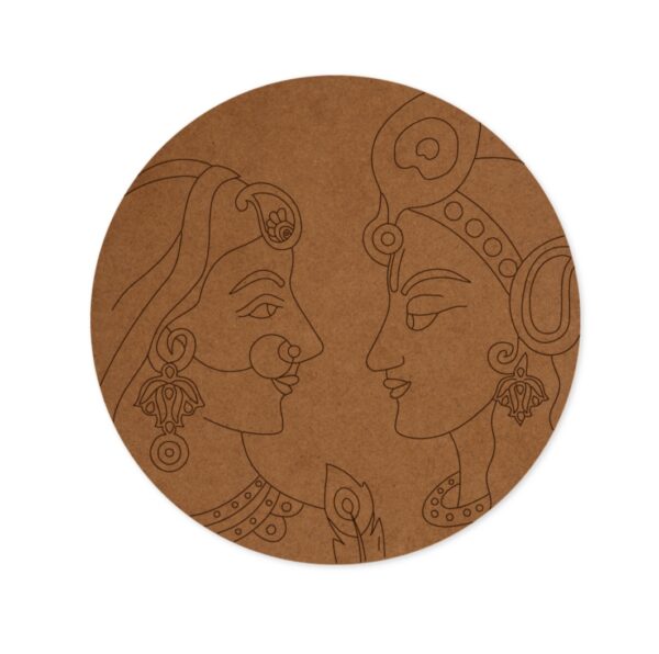 Radha Krishna circular base Design 1