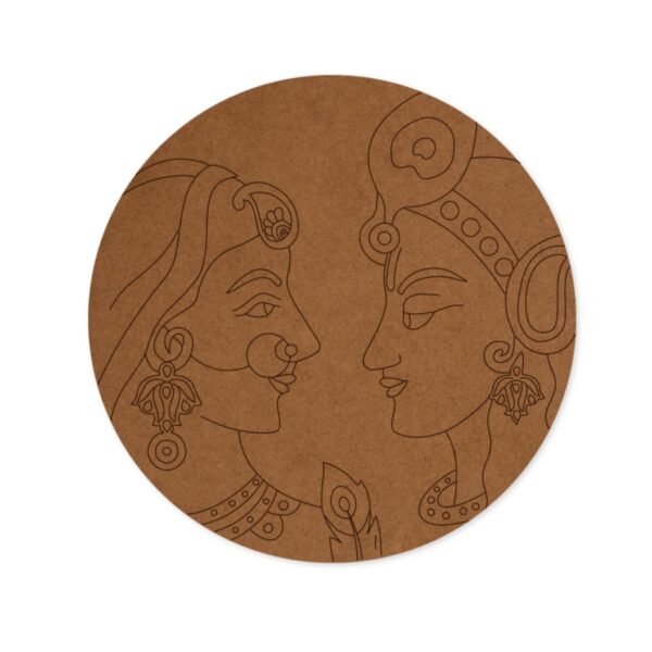 Radha Krishna circular base Design 1