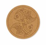 Madhubani Fish premarked Round design 3