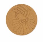 Madhubani peacock premarked Round design 4