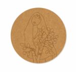 Girl with leaves premarked Round design 4