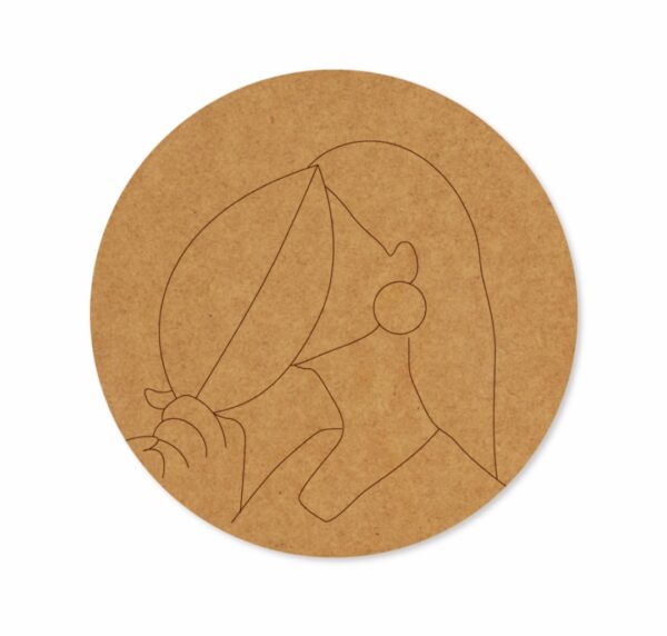 Girl with leaves premarked Round design 1