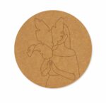 Girl with leaves premarked Round design 3