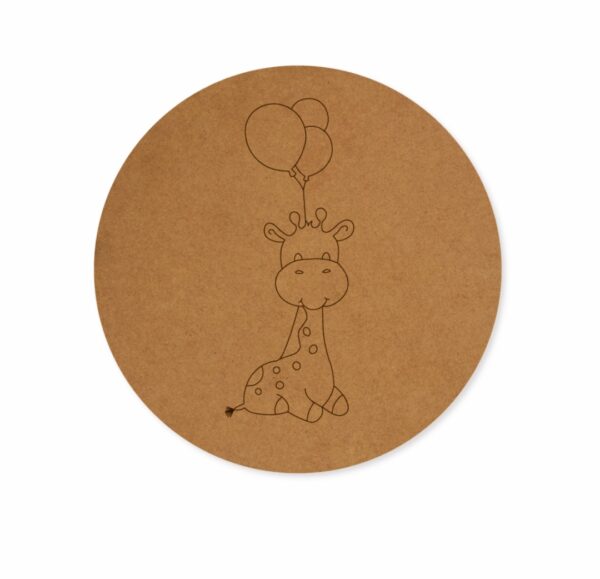 Giraff with balloon premarked Round base design 1