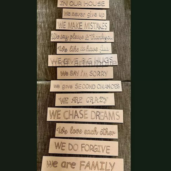 13 Planks with Quotes Nameplate