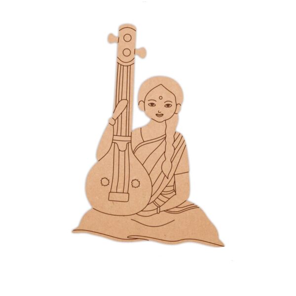 Indian girl with saraswati veena design 1