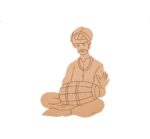Man with musical instruments tabla design