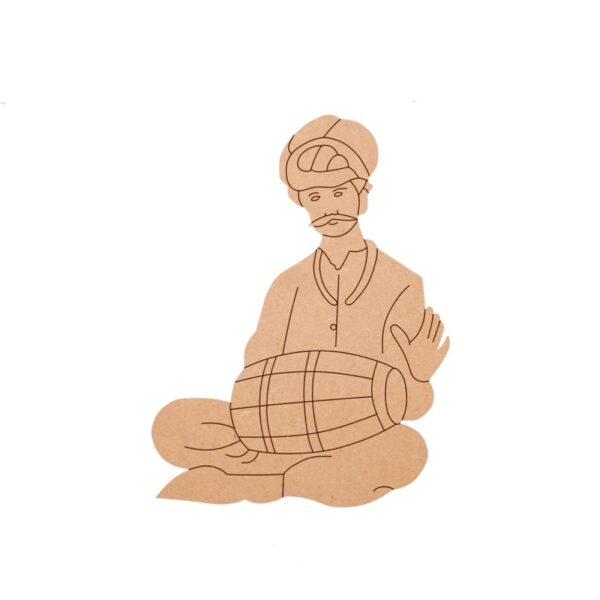 Man with musical instruments tabla design