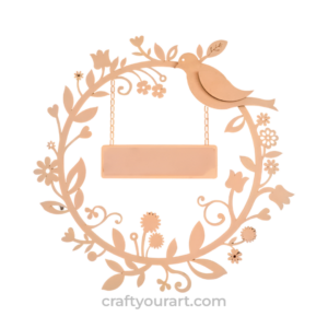 Floral bird theme name board design
