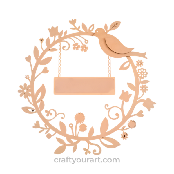 Floral bird theme name board design