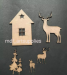 Christmas Embellishments Decor Reindeer And Christmas Tree