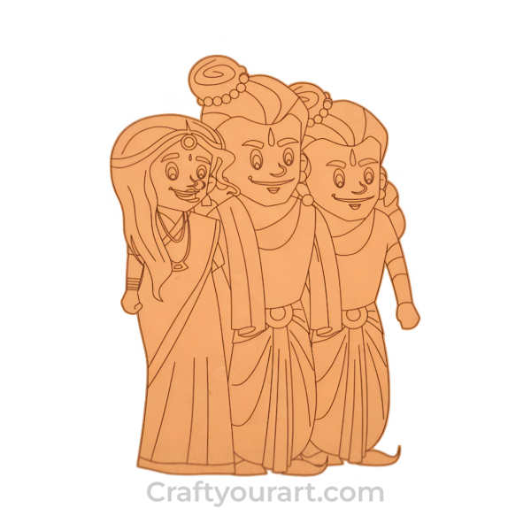 Shri Ram Sita , Laxman Pre Marked MDF Design 2