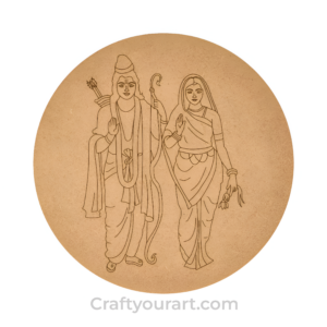 Shri Ram sita Premarked Round design 4