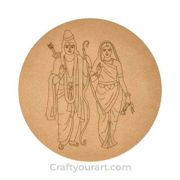 Shri Ram sita Premarked Round design 4
