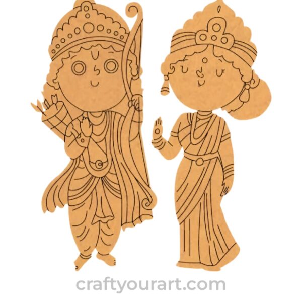 Shri Ram Sita Pre Marked MDF Design 3