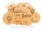 Cloud Theme Kids Nameplate