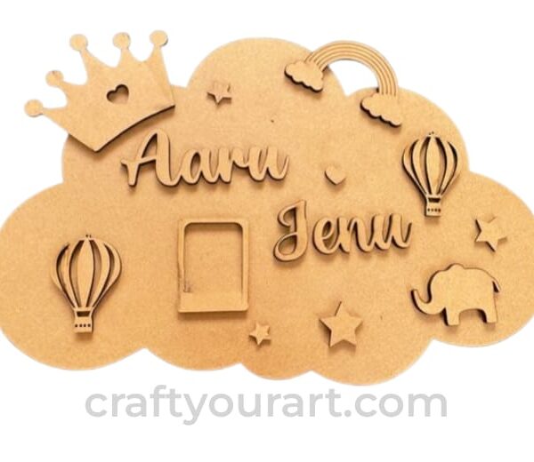 Cloud Theme Kids Nameplate