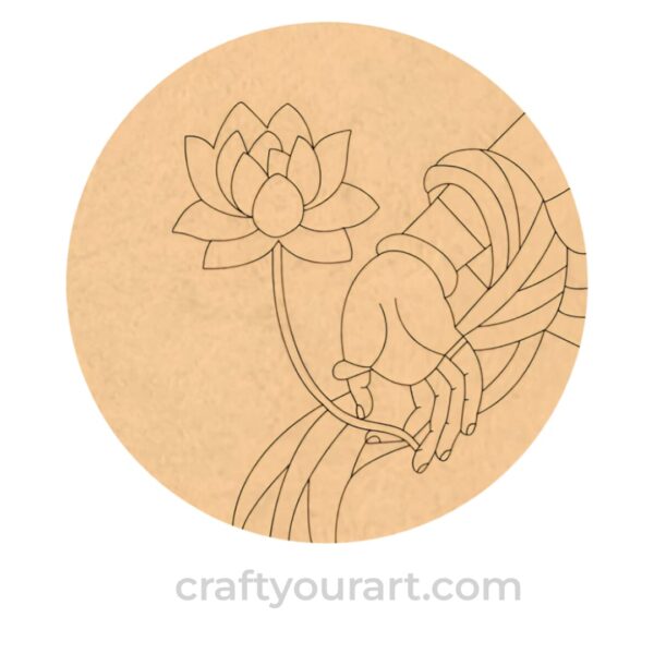 Premarked Pichwai Lotus mandala round