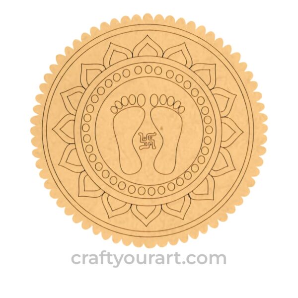 Premarked Lakshmi Foot  mandala round Design 1