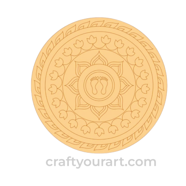 Premarked Lakshmi Foot mandala round Design 2