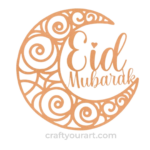 Moon Shape Eid Mubarak Design 2
