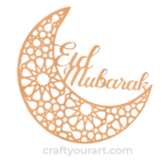 Moon Shape Eid Mubarak Design 1