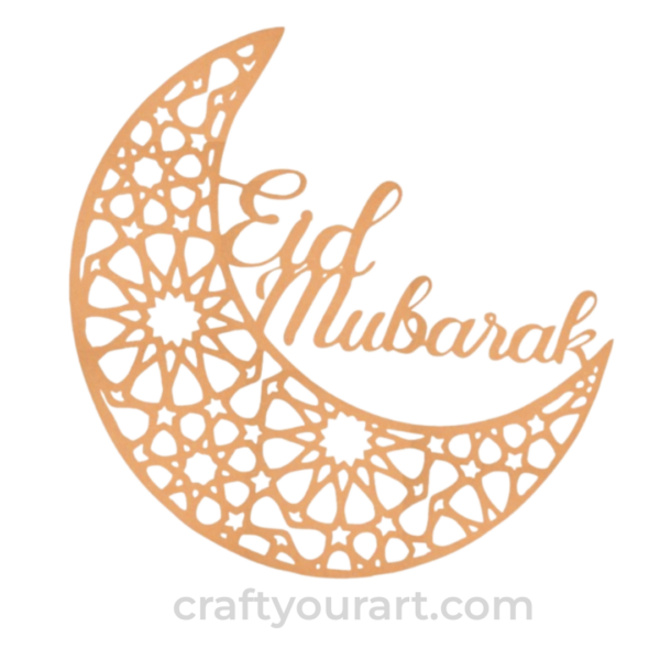 Moon Shape Eid Mubarak Design 1