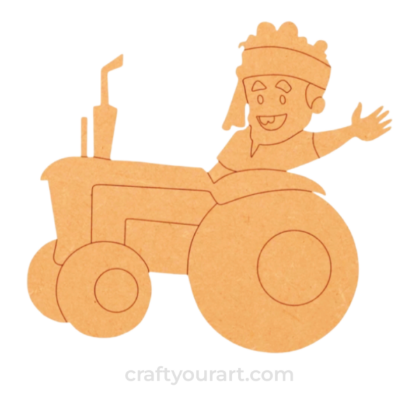Farmer Man driving tractor design 1