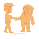 Boy shaking hand with Friend design 1