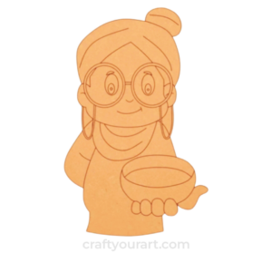 Grandmother holding bowl