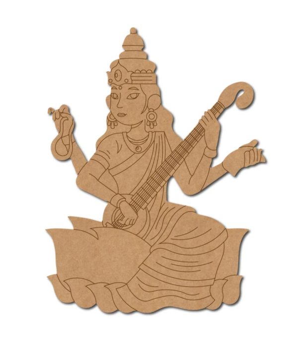 Goddess Saraswati Ji With Sitar Pre marked Design 4