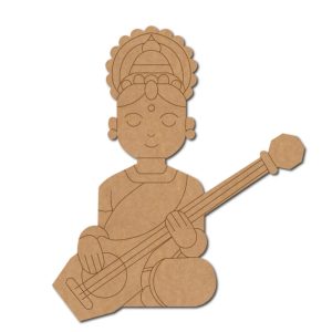 Goddess Saraswati Ji With Sitar Pre marked Design 3