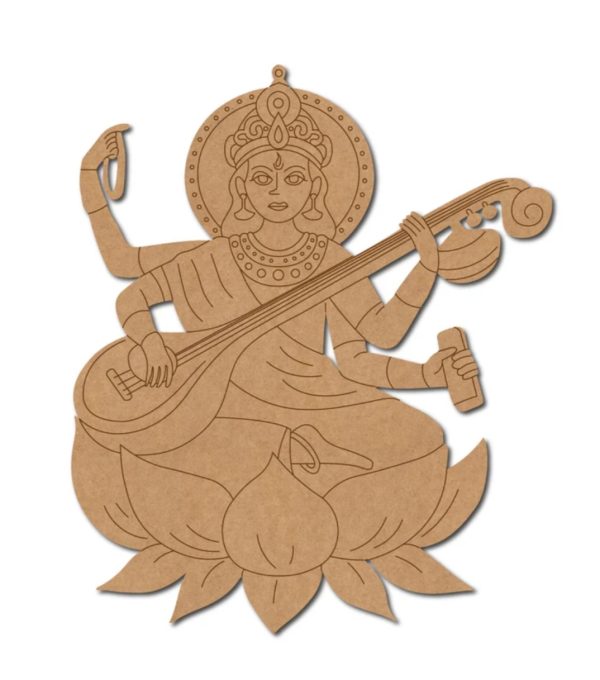 Goddess Saraswati Ji With Sitar Pre marked Design 2