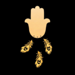 Hamsa Hand with Peacock feathers