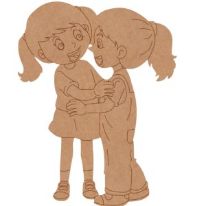 Two Girls Hugging Pre Marked Design 3