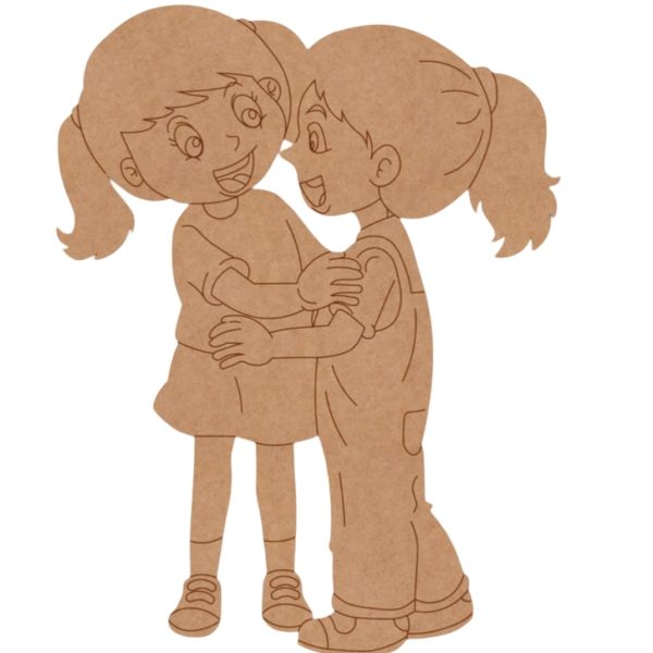 Two Girls Hugging Pre Marked Design 3
