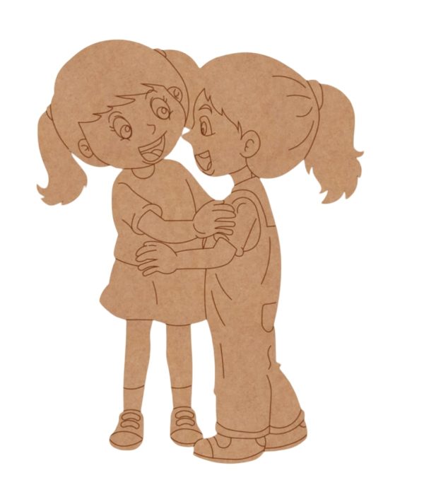 Two Girls Hugging Pre Marked Design 3