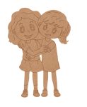 Two Girls Hugging Pre Marked Design 2