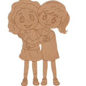 Two Girls Hugging Pre Marked Design 2