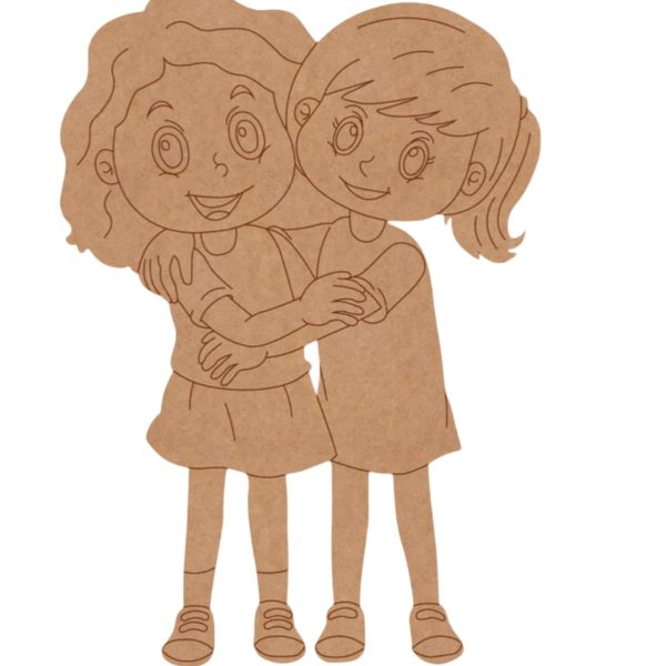 Two Girls Hugging Pre Marked Design 2