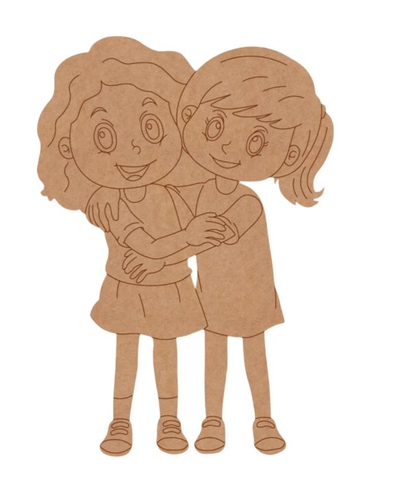 Two Girls Hugging Pre Marked Design 2