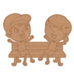 Girl And Boy Sitting On Bench design 1