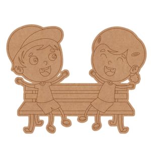Girl And Boy Sitting On Bench design 1