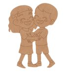 Girl And Boy Hugging Pre Marked Mdf design