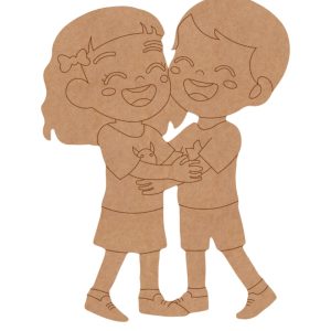 Girl And Boy Hugging Pre Marked Mdf design