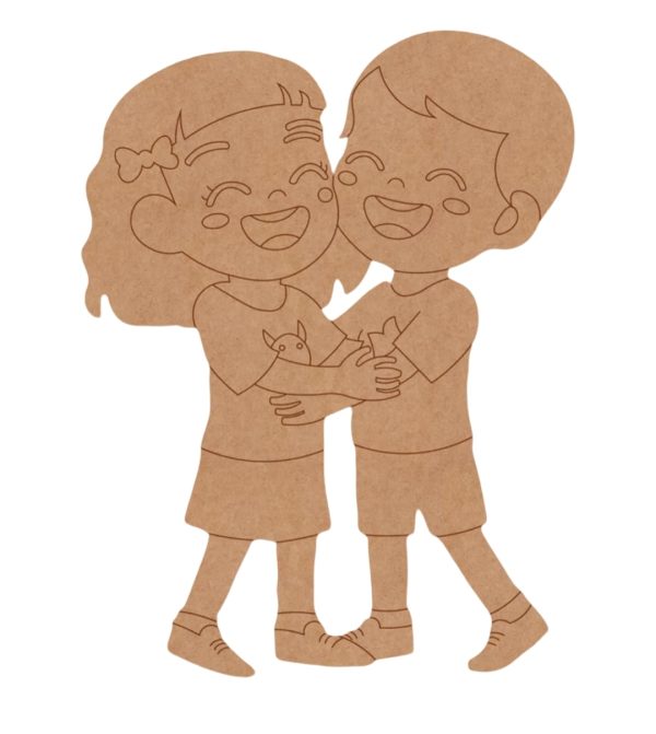 Girl And Boy Hugging Pre Marked Mdf design